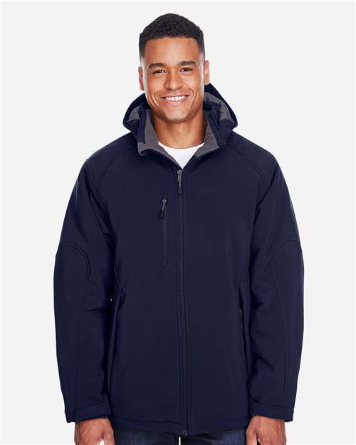 Men's Glacier Insulated Three-Layer Fleece Soft Shell Hood Jacket with Detachable Hood